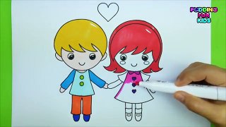 Little Boy And Girl Coloring pages How To Draw And Coloring Pages For Kids Baby