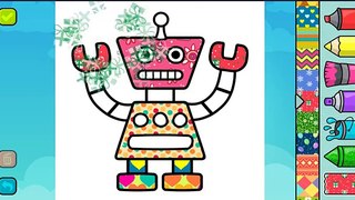 Funny Robot Coloring Pages for Children