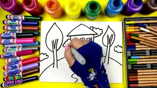 Learn to Color for Kids and Color Pencil Crayon House Coloring Pages