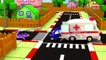 ambulans menggunakan | Anak-anak mobil mainan | belajar kendaraan | 3D Cartoon | Ambulance
