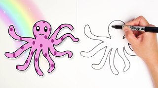 How to Draw an OCTOPUS! Kids Learning Videos