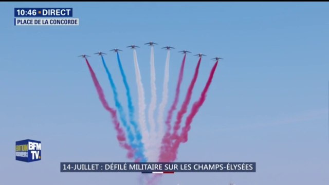 14-Juillet: la Patrouille de France ouvre le défilé aérien... avec un petit souci de couleur