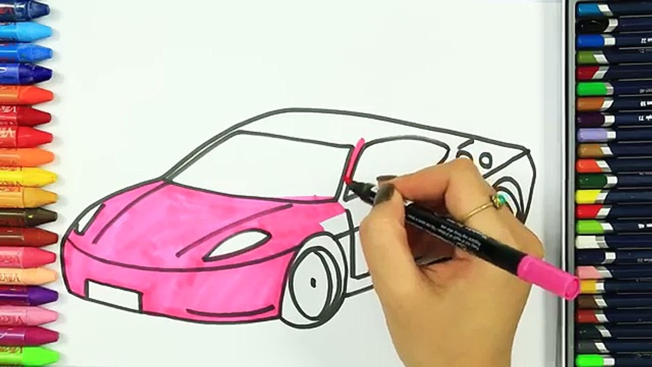الرسم والتلوين للأطفال كيفية رسم سيارة الوردي الرسم للأطفال