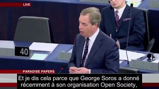 NIGEL FARAGE GEORGE SOROS REMPLIT L'EUROPE DE MIGRANTS NOVEMBRE 2017