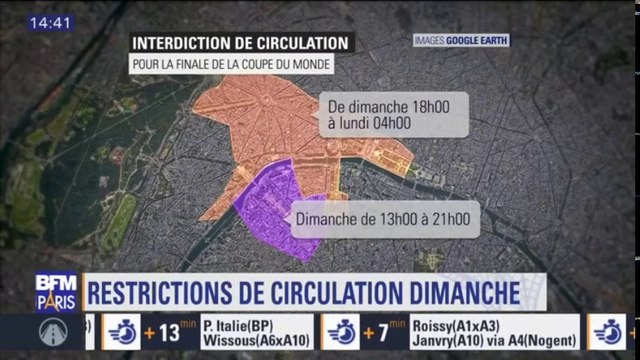 Finale des Bleus: une importante interdiction de circulation est prévue à Paris