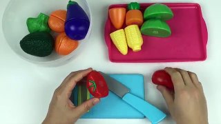 Just Like Home Velcro Toy Cutting Fruits and Vegetables Pretend Play set