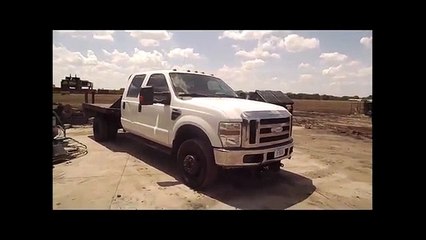 2009 Ford F350 Super Duty XL Crew Cab flatbed pickup truck at auction