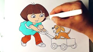 Dora and the Puppy Coloring pages Dora the Explorer coloring book for kids