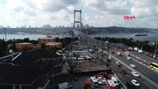 15 Temmuz Şehitler Köprüsü'nde Anma Hazırlıkları Havadan Görüntülendi 3