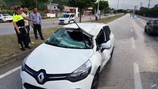 Otomobil böyle takla attı 4 kişi yaralandı