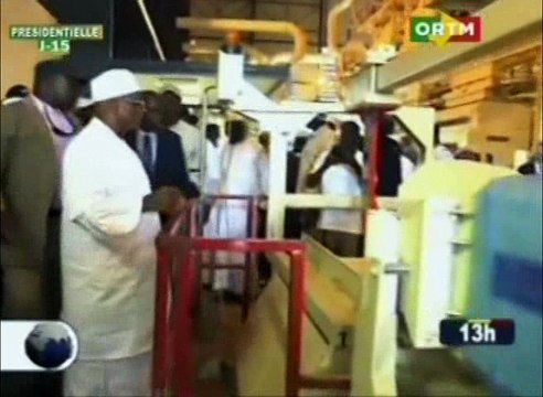 ORTM / Inauguration de l’usine d’égrainage de coton par le président Ibrahim Boubacar Keita à Kadiolo