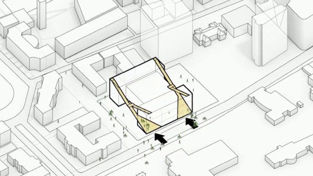Projekti i plote i Teatrit te ri. Paraqitja grafike sipas konceptit te studios belge