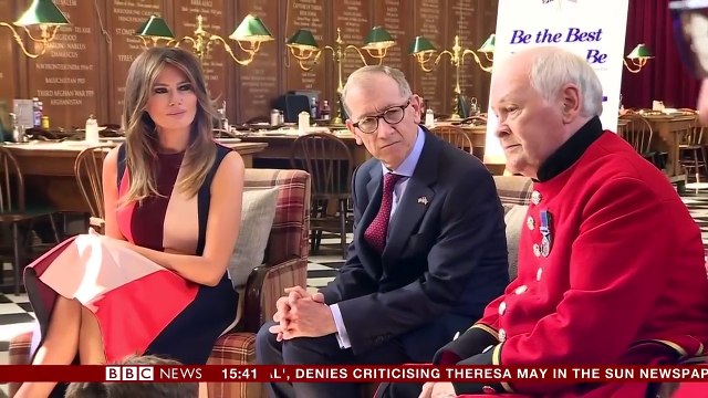 Trump in the UK- First lady meets Chelsea Pensioners - BBC News