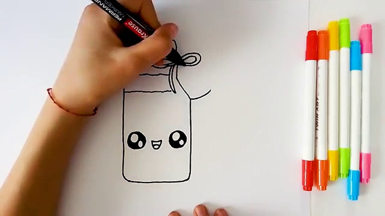 Drawing of Colored Bottle for Kid, Drawing Step by Step for Kids