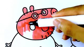 Peppa Pig Drawing & Painting George Pig Mummy Pig Daddy Pig Coloring Book & Colors For Kids Children