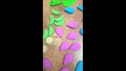 We made wonderful flowers with kinetic sand