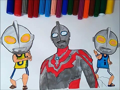Ultraman ribut coloring pages Upin Ipin Colouring for kids learn colors new