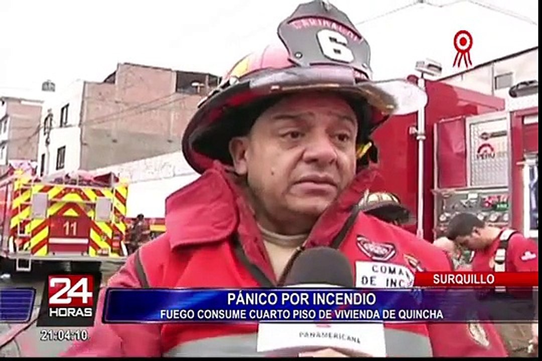 Incendio consumió cuarto piso de edificio en Surquillo