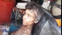 القوات الامنية تنقذ طفلاً هارباً من داعش من أهالي سنجار، لم يأكل منذ ٢٠ يوماً.