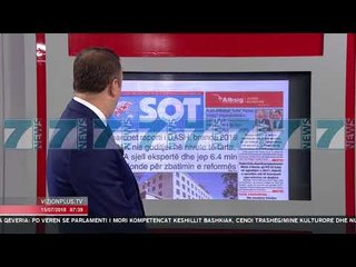 SHTYPI I DITES ME TITUJT E GAZETAVE SHQIPTARE E DIEL 15 KORRIK 2018 - News, Lajme - Kanali 7
