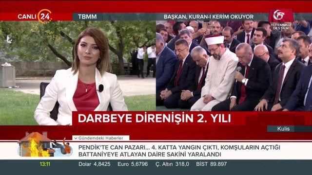 Cumhurbaşkanı Erdoğan, şehitler için Kur'an'ı Kerim tilavet ediyor