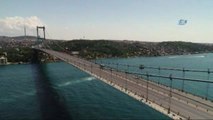 Trafiğe Kapatılan 15 Temmuz Şehitler Köprüsü Havadan Görüntülendi