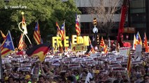 Tens of thousands march in Barcelona demanding liberty for separatist leaders