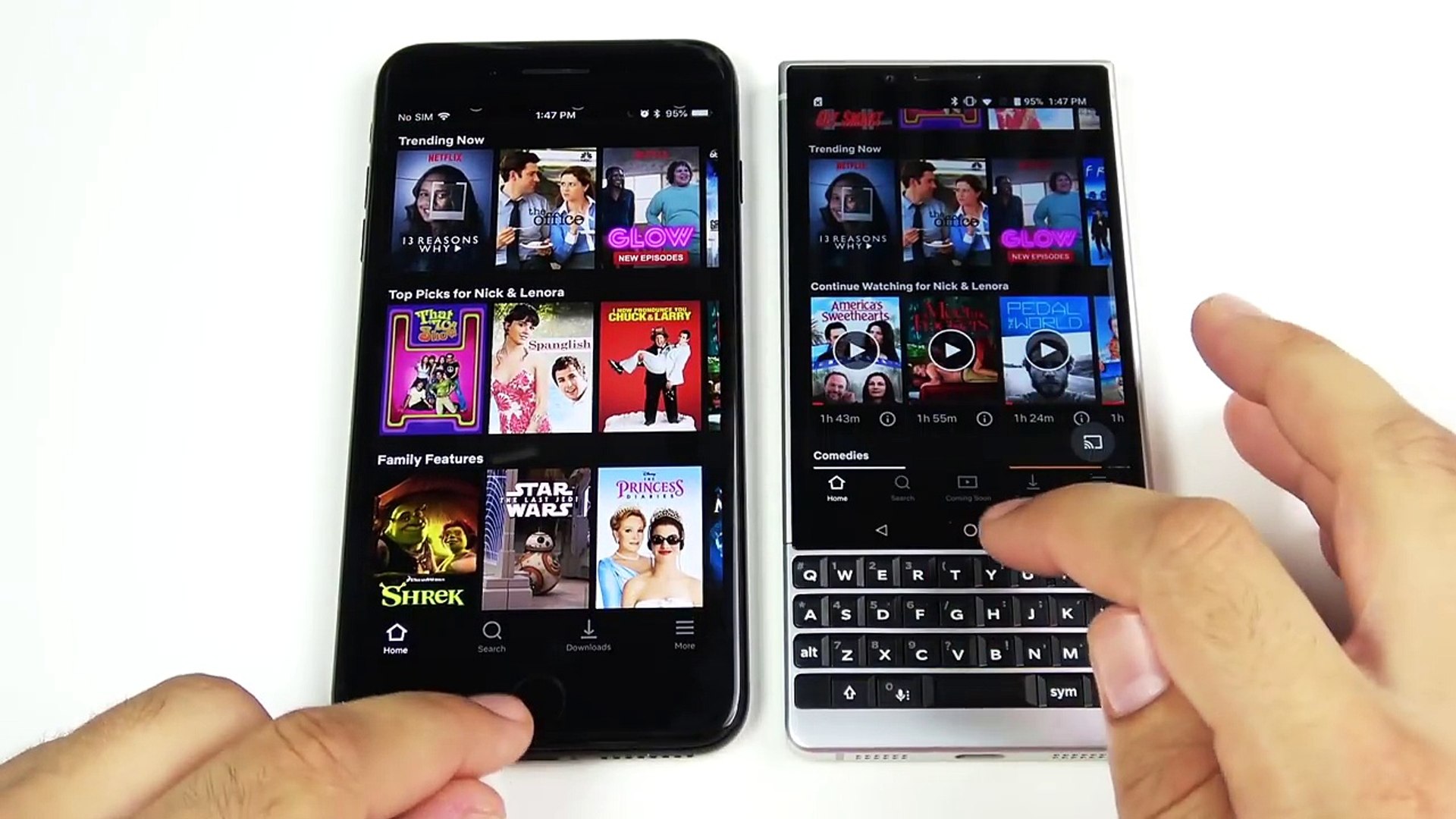 ⁣iPhone 7 Plus vs BlackBerry Key2 Speed Test!