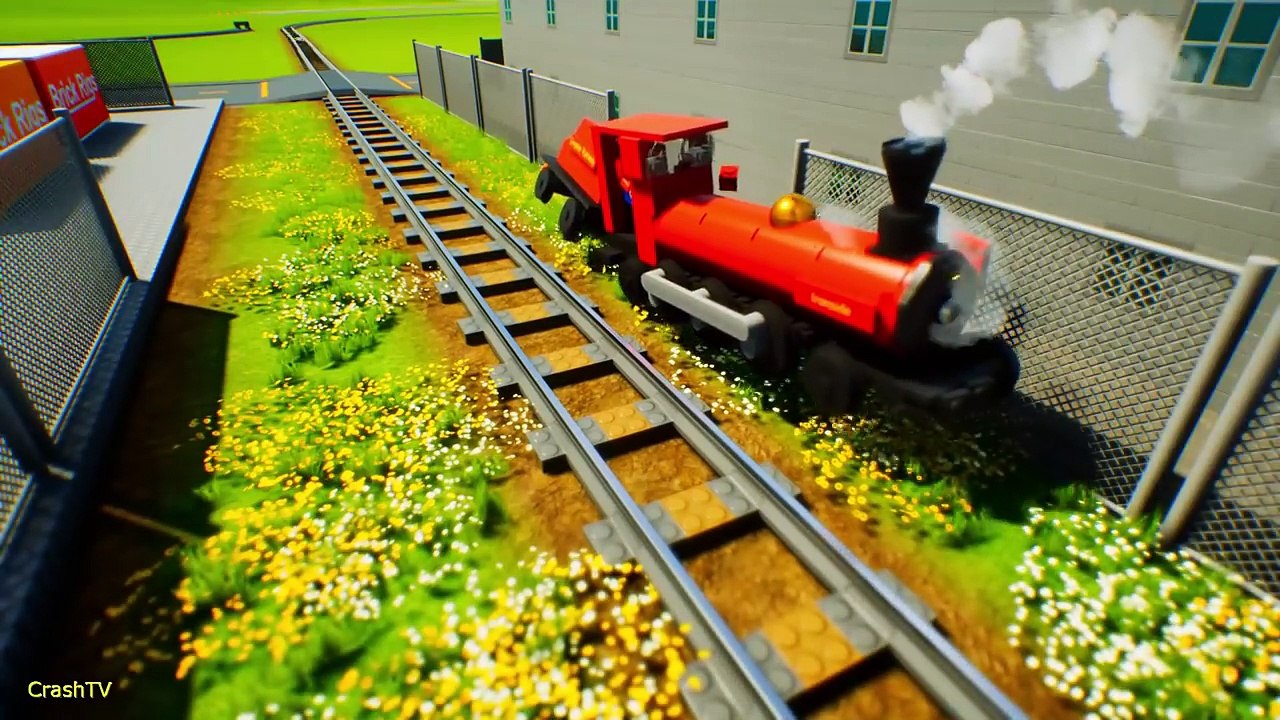 Stop The Train - Crashes Train _ Road Trains _ Transport Train _ Small Train- Brick Rigs
