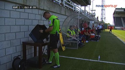 3-1 David Pollet Second Goal (Pen. VAR) - K.A.S. Eupen vs Olympiakos - 15.07.2018 [HD]