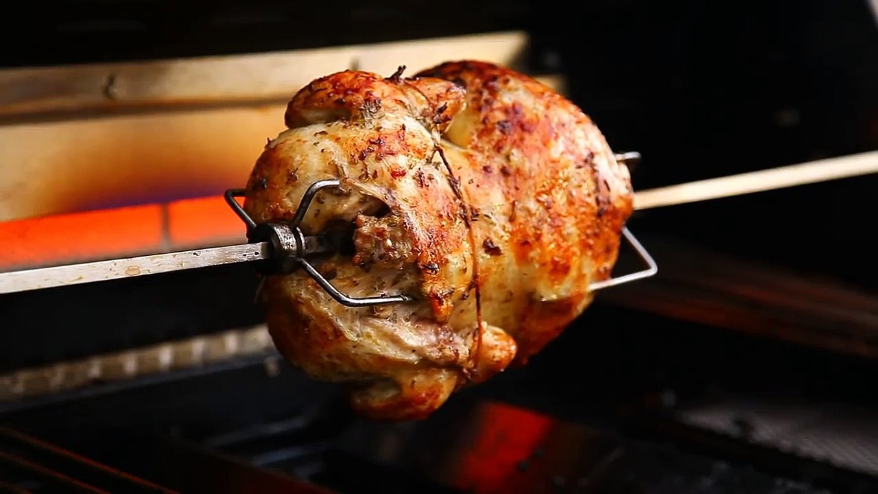 Rotisserie Chicken on Infrared BBQ HD Creative Commons Clip