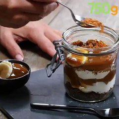 Joli bocal banane, spéculos & confiture de lait pour un dessert facile et réussi ☺LA RECETTE :