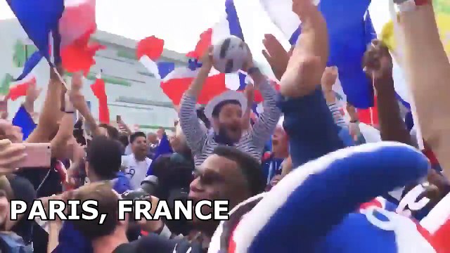 فرحة جماهير فرنسا بالهدف الأول أمام كرواتيا فى نهائى المونديال