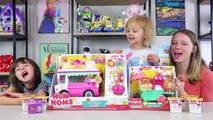 HUGE Num Noms Surprise Eggs Opening Lip Gloss Truck & Art Cart Toys for Girls Kinder Playt