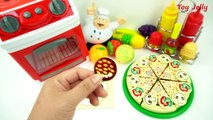 Play Doh Pizza Microwave Oven Velcro Cutting Baby Toys Learn Fruits Vegetables Birthday Cake Rhymes