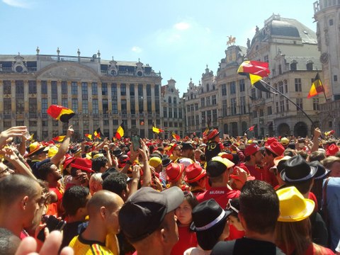 Les images de la Grand-Place lors du passage des Diables rouges
