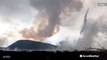 Whirlwind forms over lava fissure at Kilauea volcano