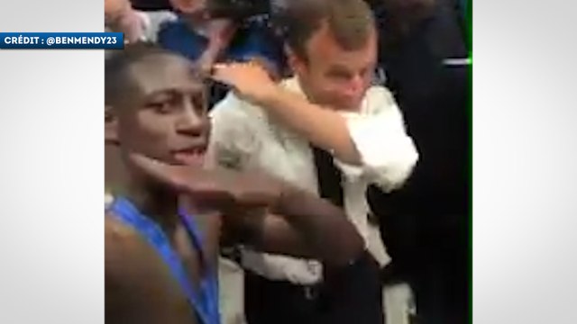 Le dab d’Emmanuel Macron avec Benjamin Mendy