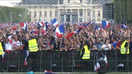 Finale - Les supporters français exultent sur le but de Pogba