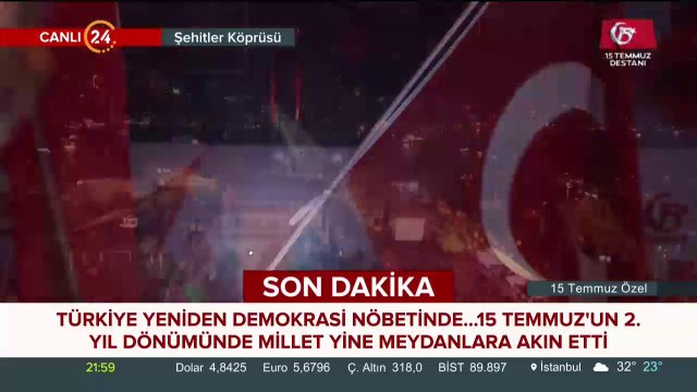 Cumhurbaşkanı Erdoğan 15 Temmuz Şehitler Köprüsü'nde