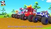 Monster Cars Beach Vacation | Beach Volleyball Match | Monster Truck Song | BabyBus