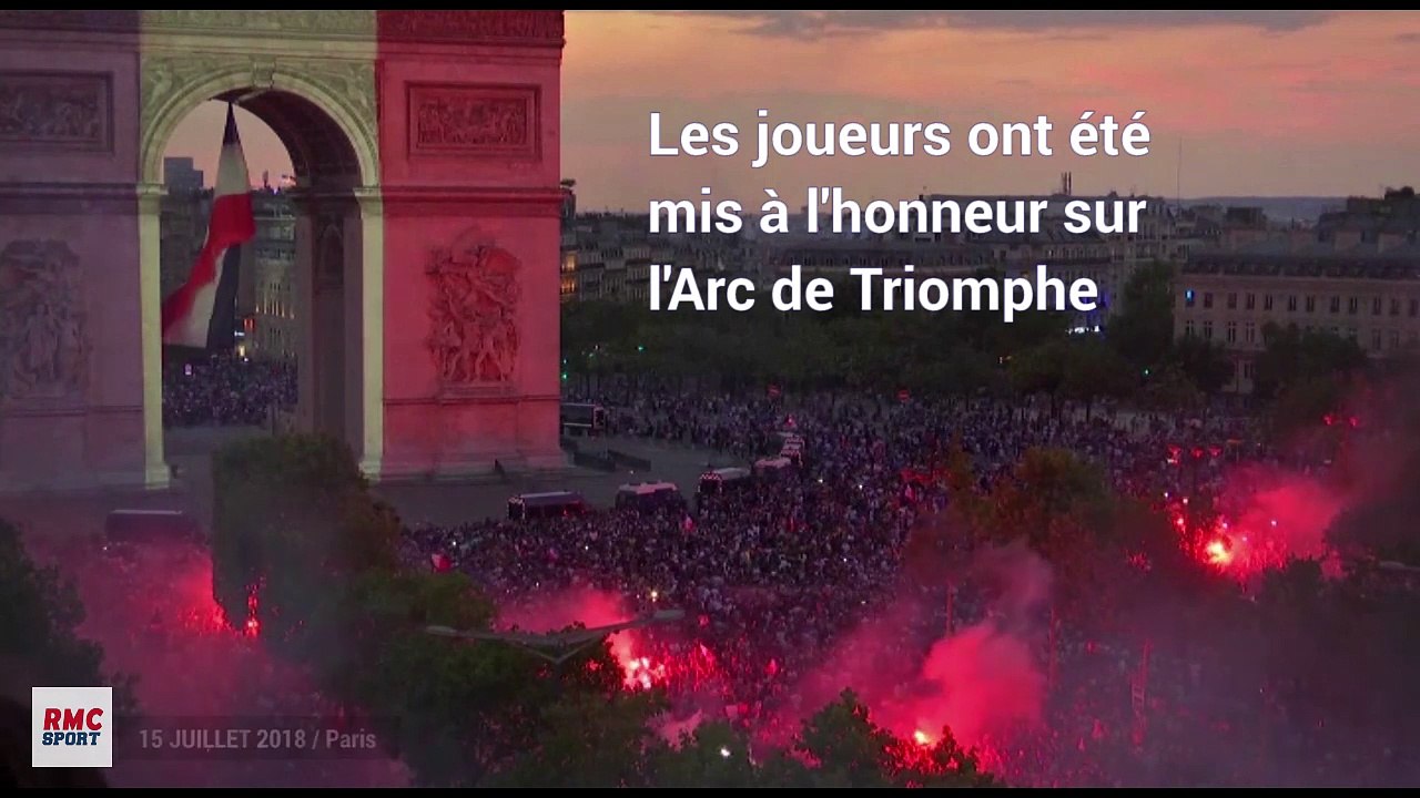 France championne du monde : Les visages des joueurs projetés sur l'Arc de Triomphe