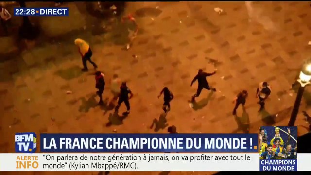Coupe du monde: des incidents éclatent sur les Champs-Elysées où des casseurs gâchent la fête