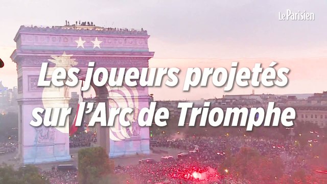 Les visages des joueurs projetés sur l'Arc de Triomphe