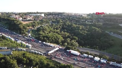 İstanbul 15 Temmuz Şehitler Köprüsündeki Toplanmalar Havadan Görüntülendi Hd