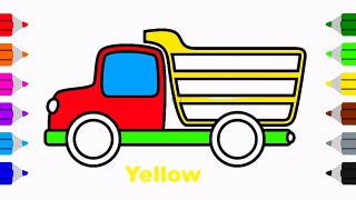 Coloring Truck for Kids Laern Colors and How to Draw Truck Easy for Kids