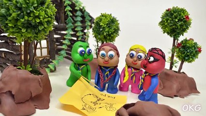 Green Baby PLAY TIME WITH SUPERHEROES BABIES - Stop Motion Cartoons for Kids