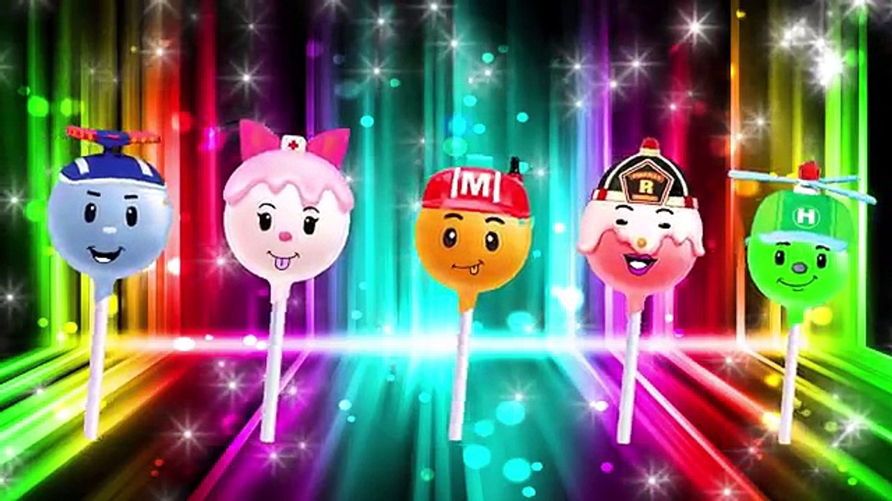 Robocar Poli Lollipop Finger Family Song | Funny Nursery Rhymes for Kids