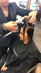 How to cut a Long bob layered haircut tutorial