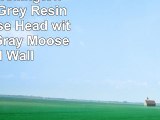 The Mini Wellington  Miniature Grey Resin Faux Moose Head with Antlers  Gray Moose Head